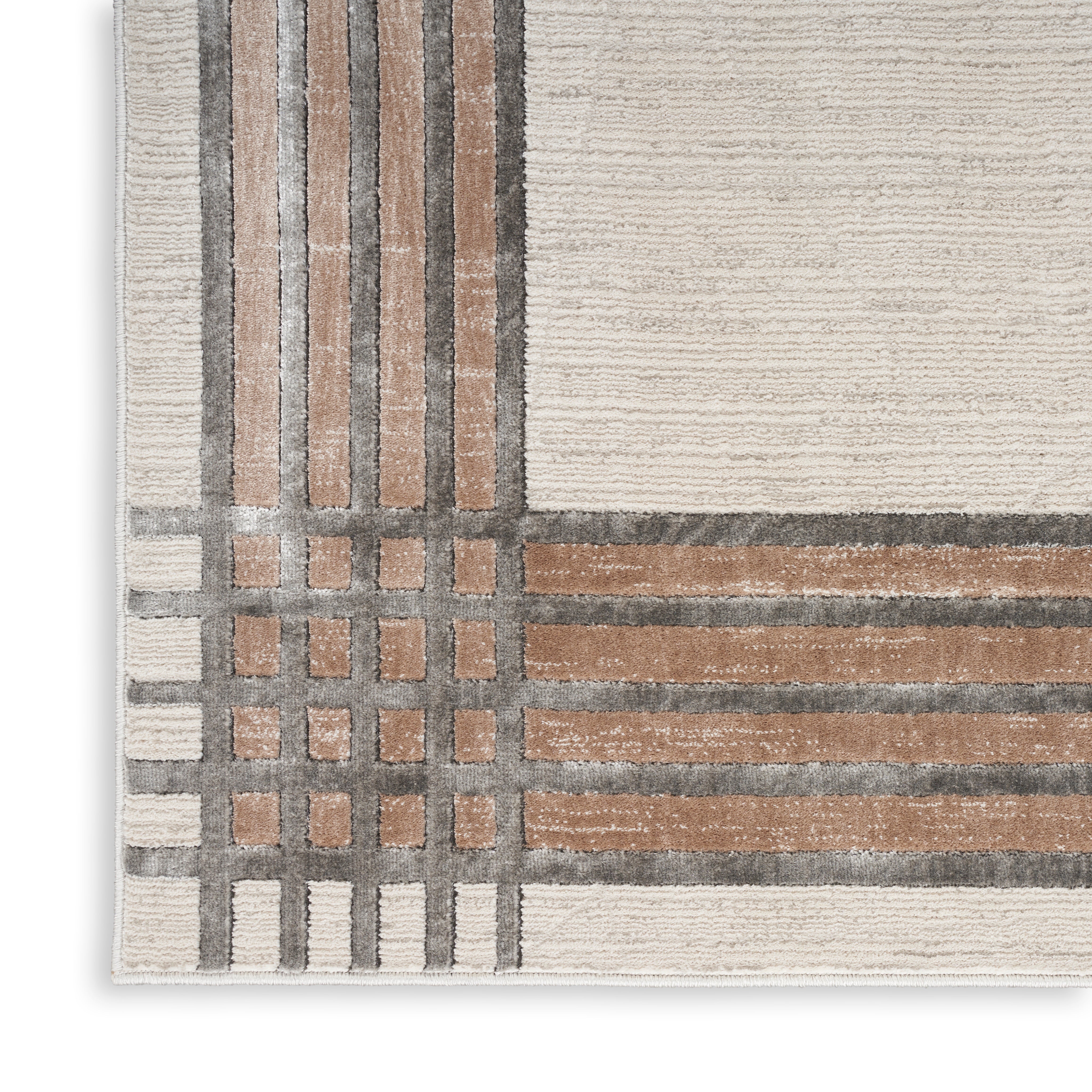 Nourison Desire DSR01 Ivory/Silver Brown Large Rectangle Rug